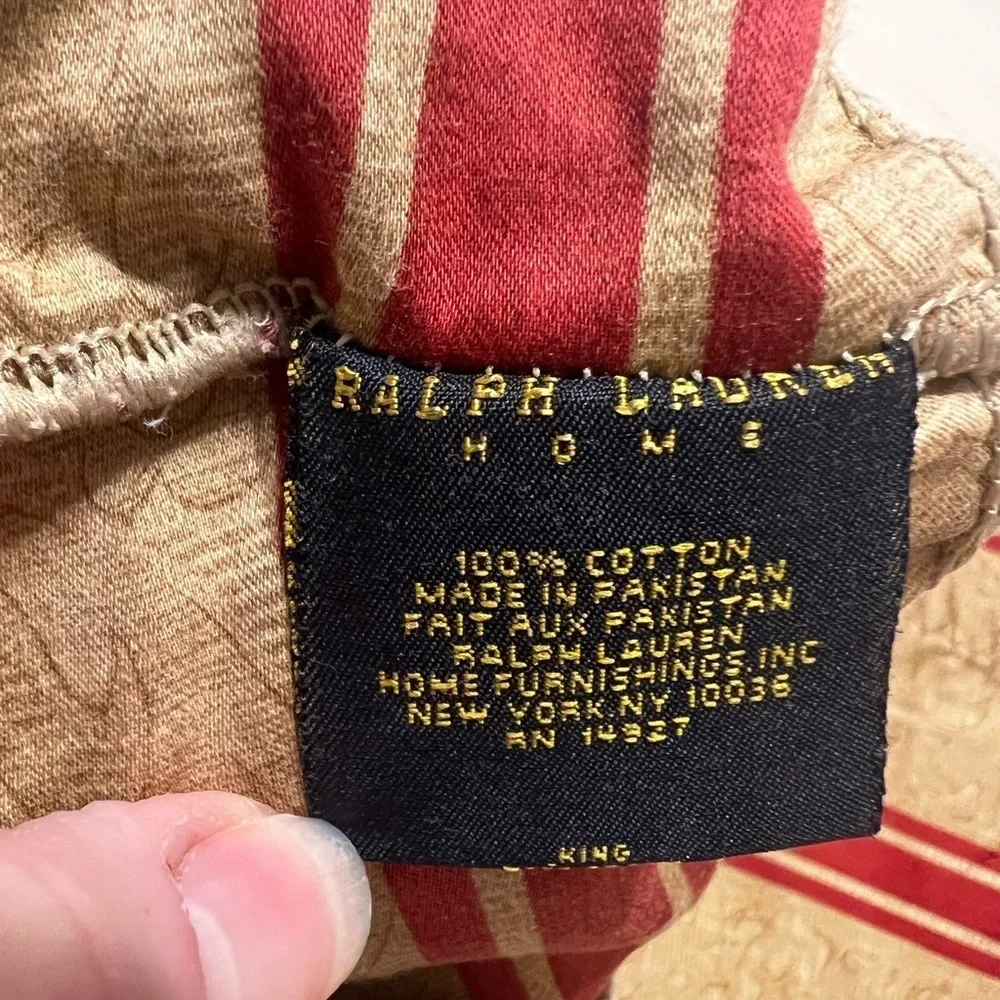 RARE VINTAGE RALPH LAUREN BERTRAND RED CAMEL SATEEN PILLOW CASES